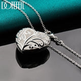925 Silver Heart Zircon Pendant Necklace 16-30 Inch Chain Wedding Charm