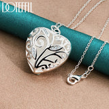 925 Silver Heart Zircon Pendant Necklace 16-30 Inch Chain Wedding Charm