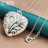 925 Silver Heart Zircon Pendant Necklace 16-30 Inch Chain Wedding Charm