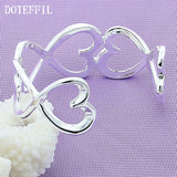 925 Silver Heart Bangle Bracelet Charm Jewelry