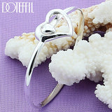 925 Sterling Silver Heart Bangle Bracelet For Woman