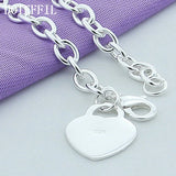 925 Silver Heart Bracelet Wedding Engagement Party Jewelry