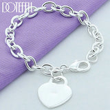 925 Silver Heart Bracelet Wedding Engagement Party Jewelry