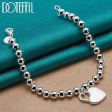 925 Silver Heart Lock Chain Bracelet Jewelry for Women