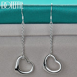 925 Silver Heart Drop Earrings Wedding Party Charm Jewelry