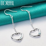 925 Silver Heart Drop Earrings Wedding Party Charm Jewelry