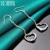 925 Silver Heart Drop Earrings Wedding Party Charm Jewelry