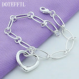 925 Silver Heart Pendant Bracelet Charm Wedding Jewelry