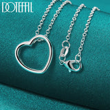 925 Silver Heart Pendant Necklace Chain Wedding Jewelry