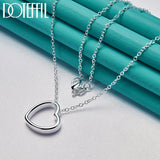 925 Silver Heart Pendant Necklace Chain Wedding Jewelry