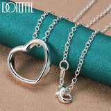 925 Silver Heart Pendant Necklace Chain Wedding Jewelry