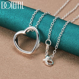 925 Silver Heart Pendant Necklace Chain Wedding Jewelry