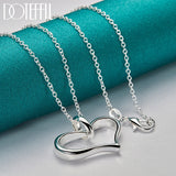925 Silver Heart Pendant Necklace 16-30 Inch Chain Women Wedding
