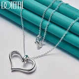 925 Silver Heart Pendant Necklace 16-30 Inch Chain Women Wedding