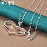 925 Silver Heart Pendant Necklace 16-30 Inch Chain Women Wedding