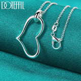 925 Silver Heart Pendant Necklace 16-30 Inch Chain Women Wedding