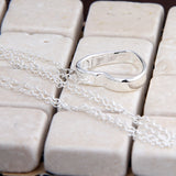 925 Silver Heart Pendant Necklace 18' Chain Wedding Engagement Jewelry