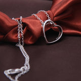 925 Silver Heart Pendant Necklace 18' Chain Wedding Engagement Jewelry