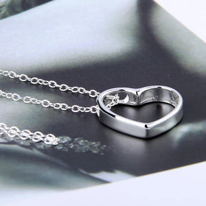 925 Silver Heart Pendant Necklace 18' Chain Wedding Engagement Jewelry