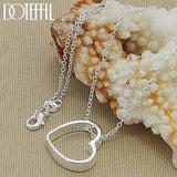 925 Silver Heart Pendant Necklace 18' Chain Wedding Engagement Jewelry