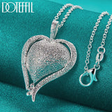 925 Silver Heart Pendant Necklace 18" Snake Chain Wedding Engagement Party