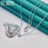925 Silver Heart Pendant Necklace 18" Snake Chain Wedding Engagement Party