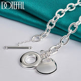 925 Silver Heart Pendant Necklace 18 Inch Chain Wedding Engagement Jewelry