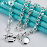 925 Silver Heart Pendant Necklace 18 Inch Chain Wedding Engagement Jewelry