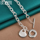925 Silver Heart Pendant Necklace 18 Inch Chain Wedding Engagement Jewelry