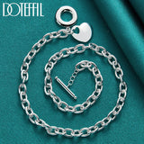 925 Silver Heart Pendant Necklace 18 Inch Chain Wedding Engagement Jewelry