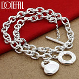 925 Silver Heart Pendant Necklace 18 Inch Chain Wedding Engagement Jewelry