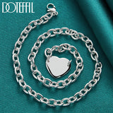 925 Silver Heart Pendant Necklace 18 Inches Chain Wedding Engagement Jewelry