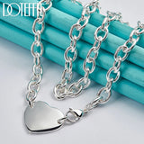 925 Silver Heart Pendant Necklace 18 Inches Chain Wedding Engagement Jewelry