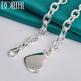 925 Silver Heart Pendant Necklace 18 Inches Chain Wedding Engagement Jewelry