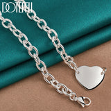 925 Silver Heart Pendant Necklace 18 Inches Chain Wedding Engagement Jewelry