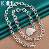 925 Silver Heart Pendant Necklace 18 Inches Chain Wedding Engagement Jewelry