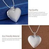 925 Silver Heart Photo Frame Necklace Snake Chain 16-30 inch Wedding Charm Gift