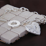 925 Silver Heart Photo Frame Bracelet Wedding Jewelry