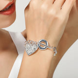 925 Silver Heart Photo Frame Bracelet Wedding Jewelry