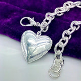 925 Silver Heart Photo Frame Bracelet