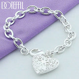 925 Silver Heart Photo Frame Bracelet