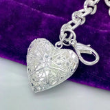 925 Silver Heart Photo Frame Bracelet