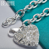 925 Silver Heart Photo Frame Pendant Bracelet Wedding Jewelry