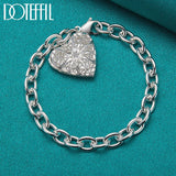 925 Silver Heart Photo Frame Pendant Bracelet Wedding Jewelry