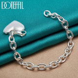 925 Silver Heart Photo Frame Pendant Bracelet Wedding Jewelry