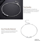 925 Silver Heart Bead Chain Bracelet Wedding Jewelry