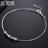 925 Silver Heart Bead Chain Bracelet Wedding Jewelry