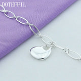 925 Silver Heart Pendant Bracelet Wedding Party Jewelry