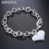 925 Silver Heart Bracelet for Wedding