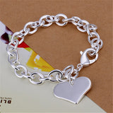 925 Silver Heart Bracelet for Wedding